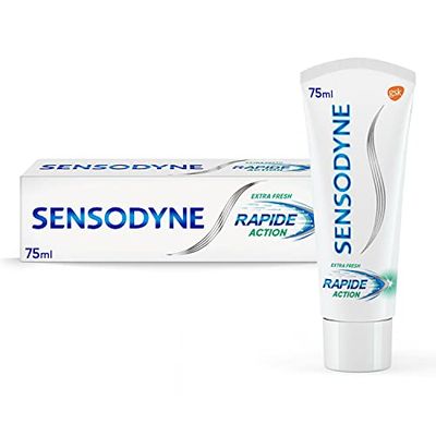 Sensodyne Dentifricio Rapida Azione, Per Denti Sensibili, Sapore Mentolo, 75 ml