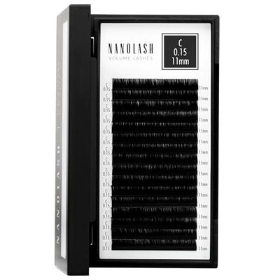 Nanolash Volume Lashes - false lashes for professional eyelash extensions, volume eyelash extensions (0.15 C, 11mm)