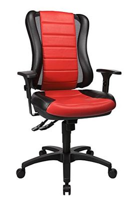 Topstar Head Point RS bureaustoel, bureaustoel, inclusief armleuningen/tweekleurige bekleding in zwart-rood