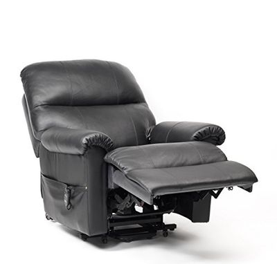 Drive Borg Black Leather Single Motor Riser Recliner Chair