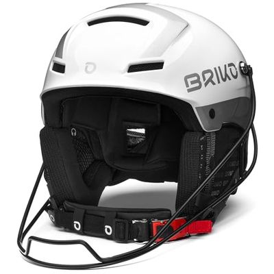 Briko Helmet Adulte Unisexe, Brillant, Blanc, argenté, 64