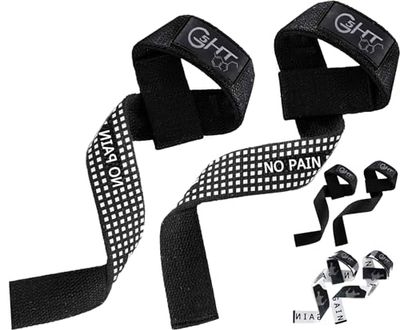 G5 HT SPORT Straps (Vadderade) Bodybuilding Träning Män Kvinnor Remmar Viktlyftning För Kraftlyftning Deadlift Viktlyftning (Svart (Silikongrepp))
