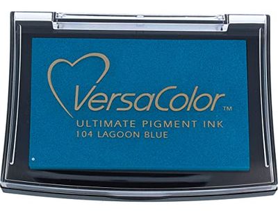 Tsukineko Versacolor Pigmento Ink Pad-Lagoon Blue, azul lagoa, tamanho único