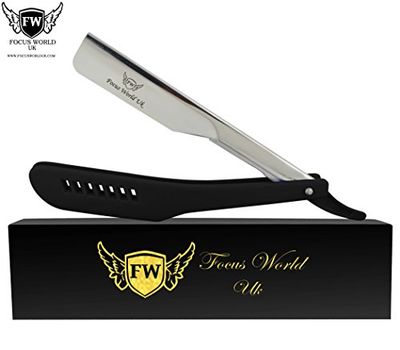 FOCUSWORLD Professional Black Shaving Razor for Men Hair Removal Razors Salon Barber Razor New Improved Set