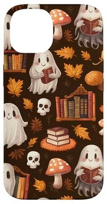iPhone 14 Cute And Spooky Bookish Ghosts Skulls Mushroom Fall Case
