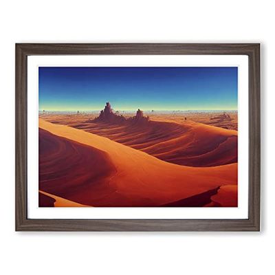A Pure Desert H1022 Framed Print for Living Room Bedroom Home Office Décor, Wall Art Picture Ready to Hang, Walnut A2 Frame (64 x 46 cm)
