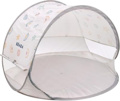 BÉABA, Strandtält, Baby UV-tält, maximalt solskydd UPF50+, UV-filtrerad, 360° Ventillation, myggnät, rymlig, Pop-UP-system, bärväska, Breezy