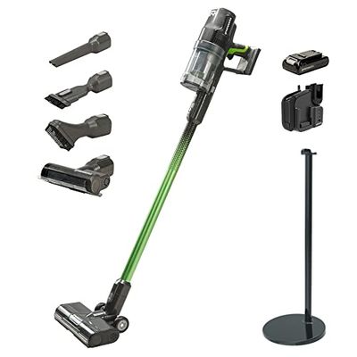 Greenworks GD24SVK4S Aspirateur sans Fil, Puissance Élevée, Autonomie de 45 min, Filtre Hepa, Outil pour Poils d'Animaux, 3 Niveaux de Puissance, Batterie 24V 4Ah, Chargeur sur Socle, Garantie 3 Ans