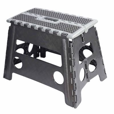 Dekton 32cm Heavy Duty Garage Folding Step Stool-Space Saving Foldable| Non-slip Surface And Feet| 150kg Max Load Capacity| Ideal for Home,Office| Durable & Sturdy Plastic Construction| Ideal For Home