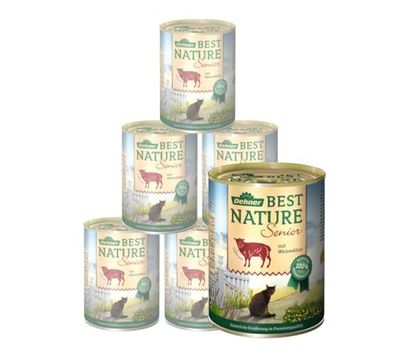 Dehner Best Nature - Comida para Gatos para Adultos, Cordero y Trigo, 6 x 400 g (2,4 kg)
