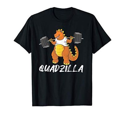 Quadzilla Squat Leg Day Squatzilla Muscle Dinosaur Gym Lover Maglietta