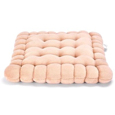 Noa Store Cookie Pillow - Biscuit-Shaped Seat Cushion - Food Shaped Decor - Super Soft Chair Pad with Ergonomic Design - Soft & Comfortable - Home/Office Use - Light Brown