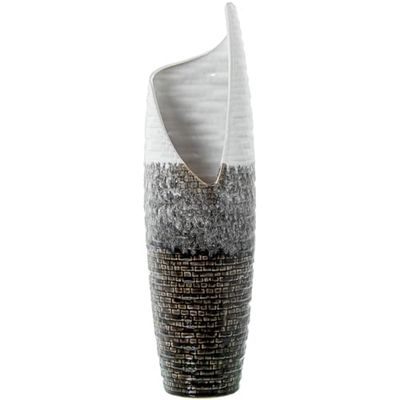 JARRÓN 22380 CERÁMICA MOSAICOGRIS/BLANCO_°11X49CM