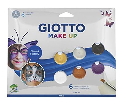 GIOTTO Make Up - Set 6 fards cosmétiques 5ml couleurs métalliques + 1 pinceau