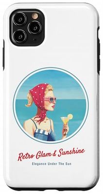 Fille rétro sur la Plage – Ambiance Estivale des années 50 Coque pour iPhone 11 Pro Max