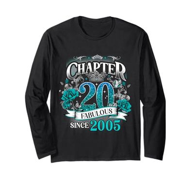 Womens Chapter 20 Fabulous Since 2005 20th Birthday Queen Maglia a Manica
