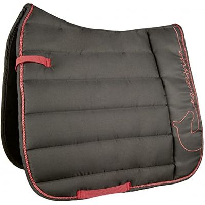 HKM Tapis de selle Equestrian 5908 - Vert foncé/corail fluo