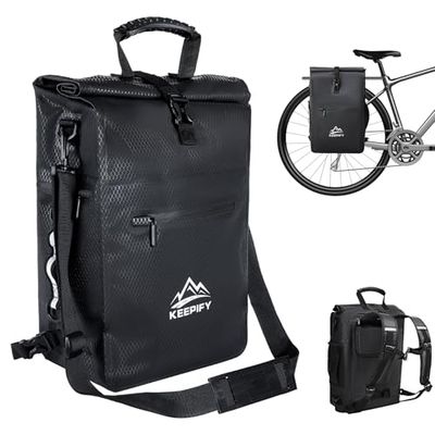 KEEPIFY Unisex CB-7028-NT fietstas rugzak, zwart, zwart, 68 * 28 * 17CM