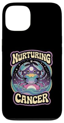 Nurturing Cancer Zodiac Crab Retro Astrology Design Case for iPhone 13