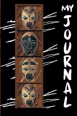 Multi Denim Graphic African Mask Journal| 150 pages| 6"x9" Paperback| Thin Lined Paper| Use as Personal, Academic, or Professional Journal, Notebook, Reminder, Scheduler, and/or Diary