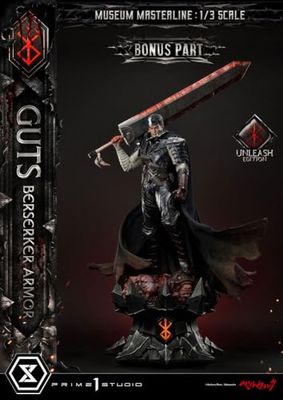 Prime 1 Studio Berserk - Figura Decorativa (1/3 Guts Berserker Armor Unleash Deluxe Bonus, versión 121 cm)