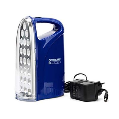 VELAMP IR312 Portable de Secours: Lampe Anti coupures de Courant 21LED. Rechargeable. 250 lumens. avec Chargeur. Idéale Pedant Les tempêtes, orages, Chutes de Neige, Bleu