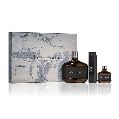 John Varvatos Heritage Grand, Coffret Trio Eau de Toilette pour Homme, Cadeau pour Homme, Parfum Moderne, Audacieux, Sophistiqué, Parfum de Voyage