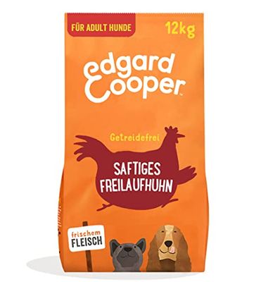 Edgard & Cooper Hondenvoer, droogvoer voor honden, kip, 12 kg, graanvrij, natuurlijke ingrediënten en vers vlees, vol essentiële aminozuren