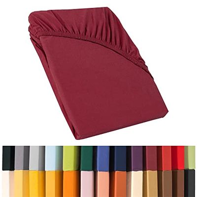 CelinaTex Relax boxspringbed waterbed hoeslaken, 140x200-160x220 cm, bordeaux rood katoenen laken