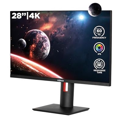 Konix Mythics Écran Gaming Vidar 4K 28" PC, PS4, PS5, Switch et Xbox - Résolution UHD 2 160 px - Fréquence 60 Hz - 1 ms - 3 x HDMI - Dalle IPS