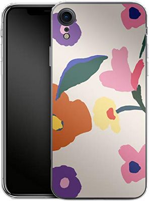 caseable Apple iPhone XR telefoonhoes - siliconen beschermhoes - schokdempend & krasbestendig oppervlak - kleurrijk design - handgeschilderde bloeis - bloemen bloemen