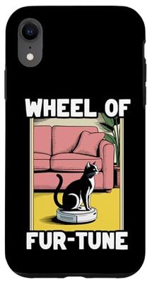 Wheel Of Fur-Tune Cat On Robot Vacuum Cleaner Cat Case for iPhone XR