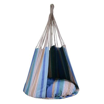Vacchetti Chaise à Bascule en Tissu à Rayures Vert Eau cm ø80h120