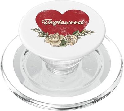 Rosas vintage en forma de corazón para vacaciones en Inglewood, California City, EE. UU. PopSockets PopGrip para MagSafe