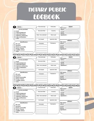 Notary Public Logbook