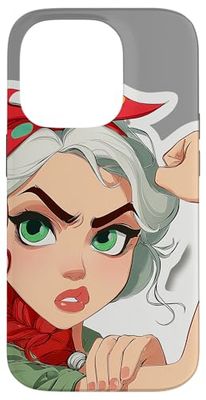 Femme Forte avec Foulard Rouge Coque pour iPhone 14 Pro