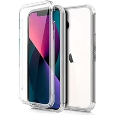 Cool siliconen beschermhoes voor iPhone 13 Mini (transparante voorkant + achterkant)