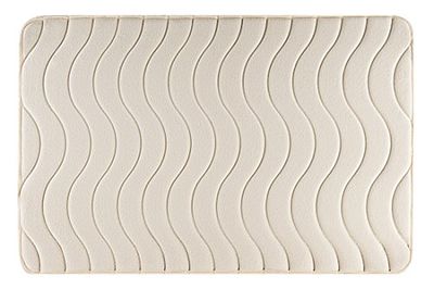 Eurofirany DY/Wave/K60 Tappetino da Bagno, plastica, Crema, 90 x 60 x 3 cm