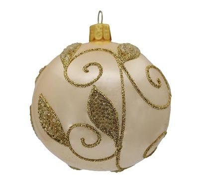 Set of 6 Baubles (Diameter 8 cm) Hand-Blown and Decorated Glass Baubles for Christmas Tree Decoration