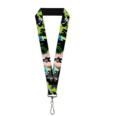 Buckle-Down Unisex-Adult's Lanyard-1.0"-Princess Aurora & Maleficent Scenes Key Chain, Multicolor, One Size
