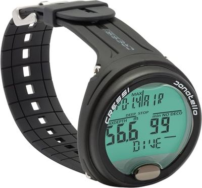 Cressi Donatello Diving Computer - Ordenador Profesional de Buceo de Muñeca para Buceo y Apnea, Negro/Negro, Talla única, Adulto Unisex