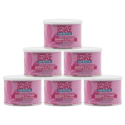 RESTASE | Cera Depilatoria Liposolubile, Biossido di Titanio, Pelli Secche, Sensibili e Delicate, 6 x 400 ml, Made in Italy