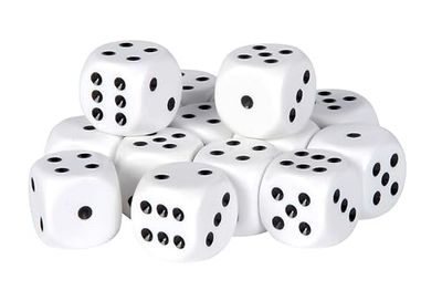 Noris -Spiele 606154361 Conjunto de dados (15 unidades), cor branca (versão em alemão)