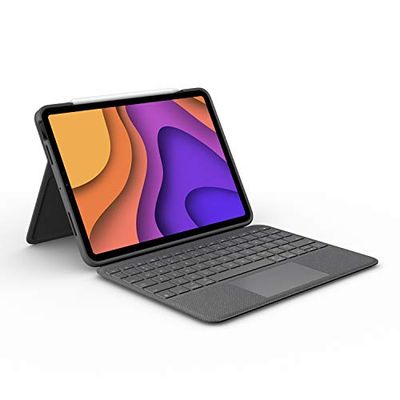 Logitech Folio Touch, custodia con tastiera per iPad dotata di trackpad e Smart Connector per iPad Air da 11 pollici (M2 e M3), iPad Air (4a e 5a generazione), Layout Italiano QWERTY - Grigio