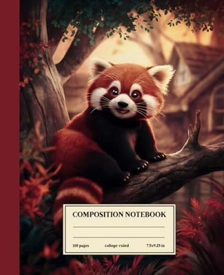 Composition Notebook College Ruled Vintage: Red Panda: Perfect for Creative Notes and Artistic Sketches