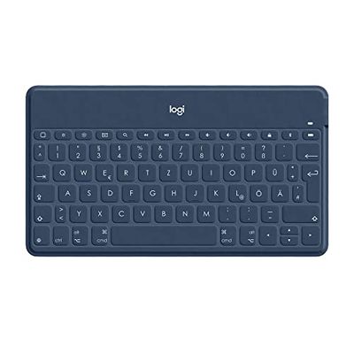 Logitech Keys-to-Go Draadloos tablet-toetsenbord, Bluetooth, iOS-speciale toetsen, ultralicht en geruisloos, 3 maanden batterijduur, voor tablet en smartphone, Duitse QWERTZ-lay-out - zwart