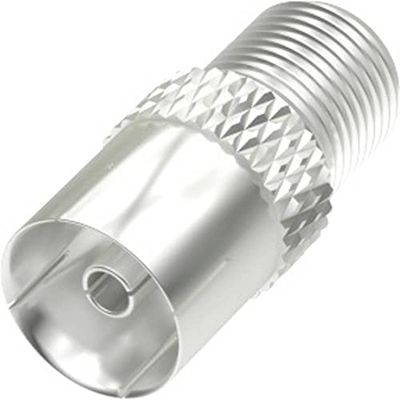 Hama wtyk antenowy F - gniazdo antenowe (koaksjalne, gniazdo F, mocowanie śrubowe, metalowy, złącze) srebrny