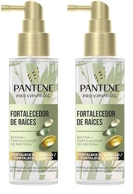 Pantene Crecimiento con Fuerza Fortalecedor de Raíces 100ml. Tratamiento con Biotina y Proteínas. Fortalece las Raíces, Crece el Pelo, Da Volumen y Fuerza. Para Pelo Seco y Dañado (Paquete de 2)
