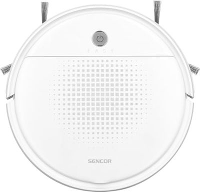 Sencor Robot Aspirapolvere Lavapavimenti SRV 1550WH - Robot Aspirapolvere Ultra-Silenzioso e Compatto, Navigazione Intelligente con Tecnologia Smart Room e Funzione Mop, Ideale per Peli degli Animali