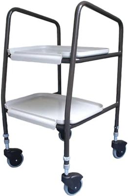 Aidapt Wingmore Sturdy Height Adjustable Trolley. Clip on/off Trays. Ideal for Transferring Meals, Dinner, Tea etc
